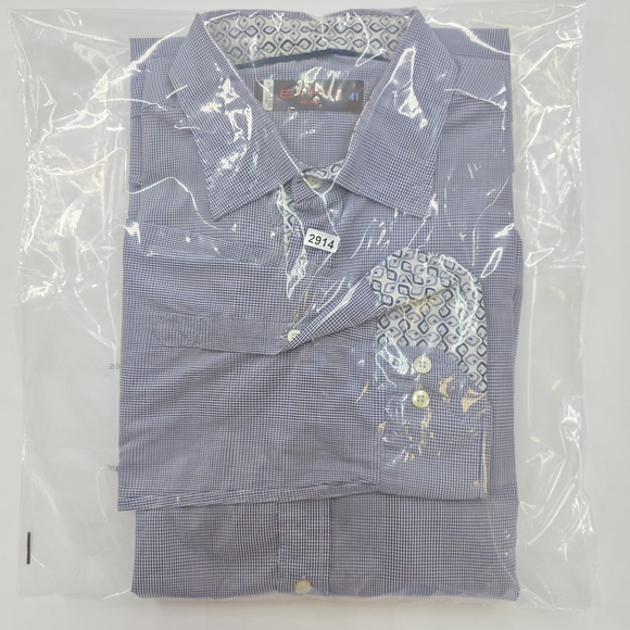 Quiet Luxury Etro Milano Dress Shirt Men’s 41 Blue Micro Check Cotton - Picture 10 of 10